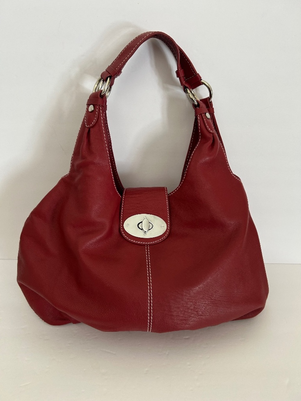 NorthStyle Soft Slouchy Leather Hobo Shoulder Bag in Red